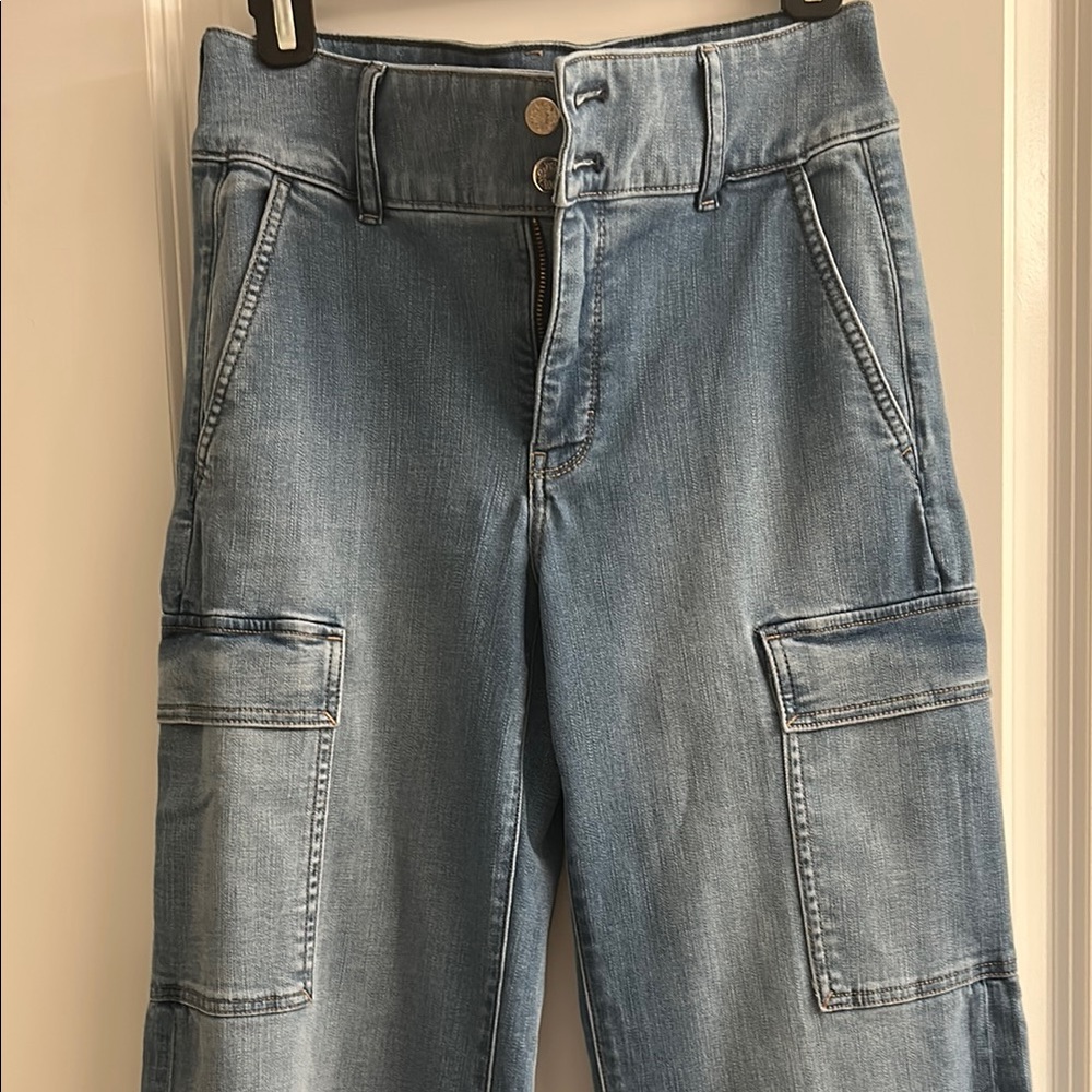 White House Black Market Women's Blue Cargo Jeans